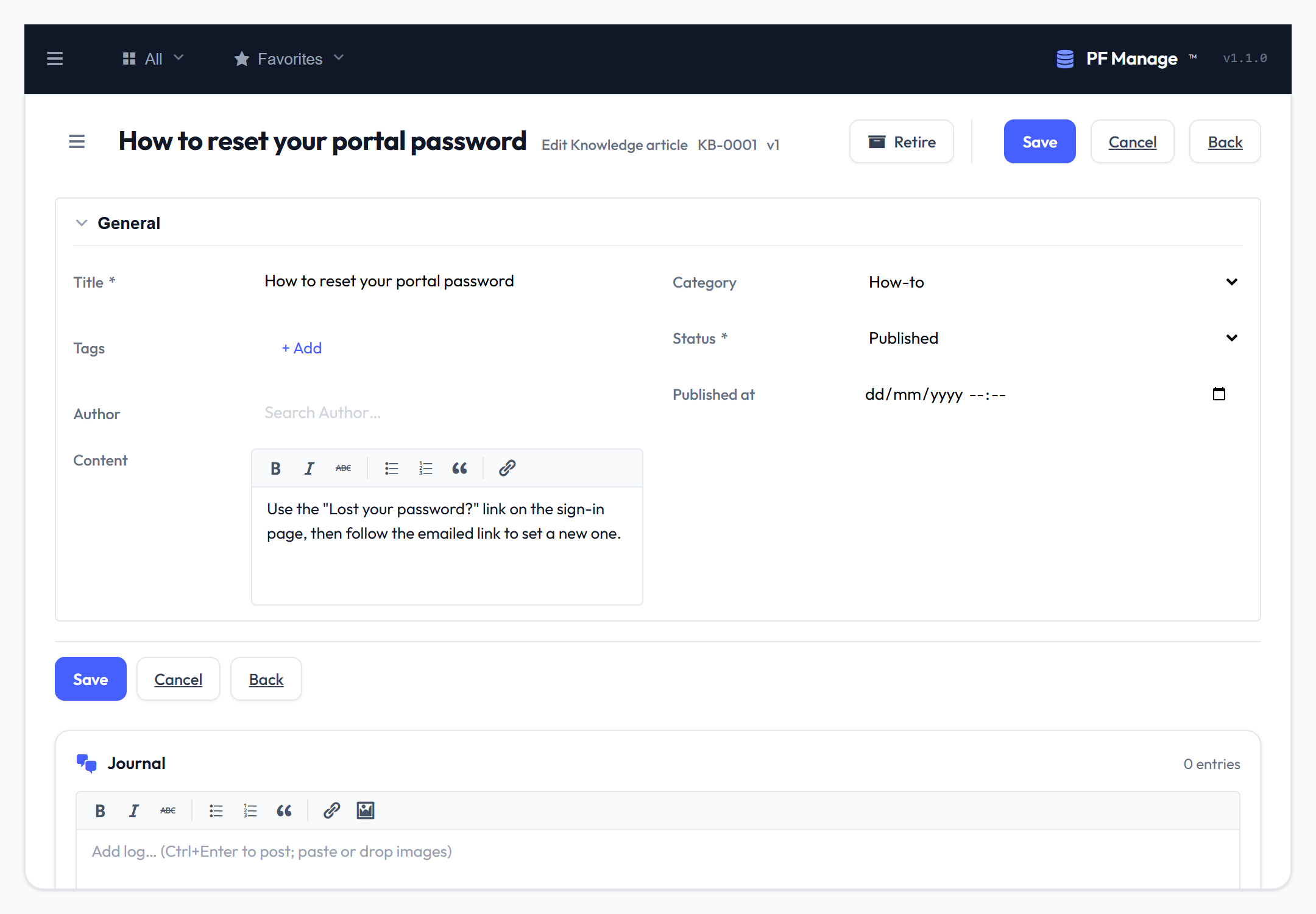 Knowledge-base article